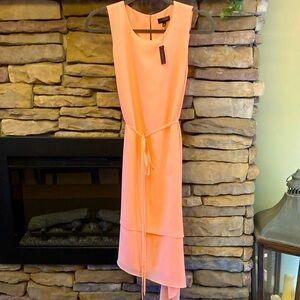 The Limited: Coral Asymmetrical Sleeveless Dress